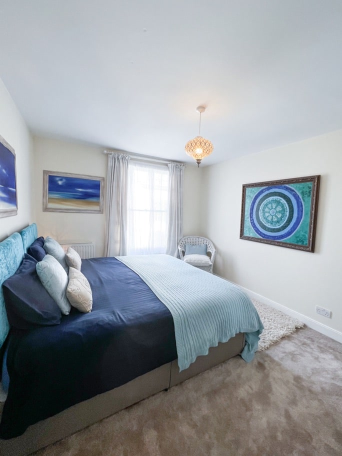 Glastonbury Accommodation Blue Bedroom